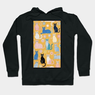 Hilma af Klint's Feline Kaleidoscope: Abstract Cat Symphony Hoodie